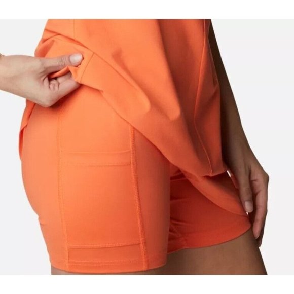 Columbia M Pleasant Creek Tennis Dress Built In Bra Shorts Orange  Medium - Picture 3 of 5